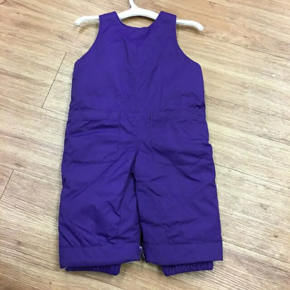 Children's Place Girls Ski Bib Sz 6-9 Months Purple Snow Pants Fleece Lined‎ NEW